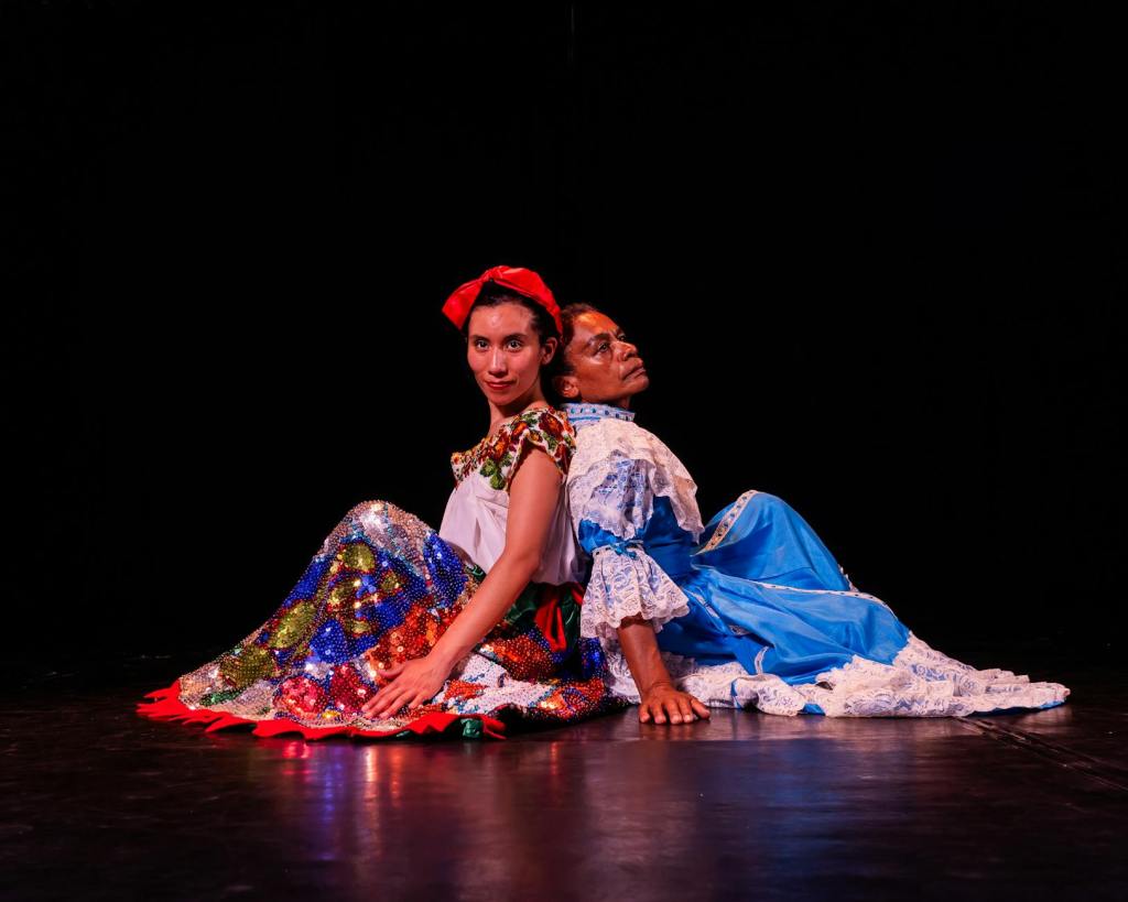 Two actresses onstage