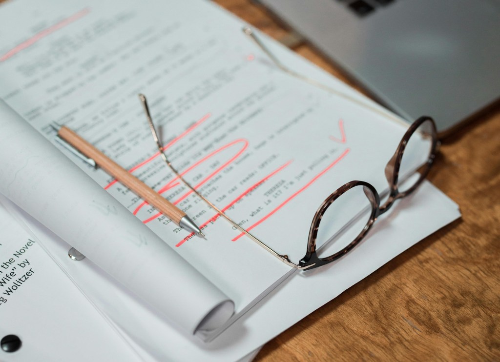 Script and eyeglasses